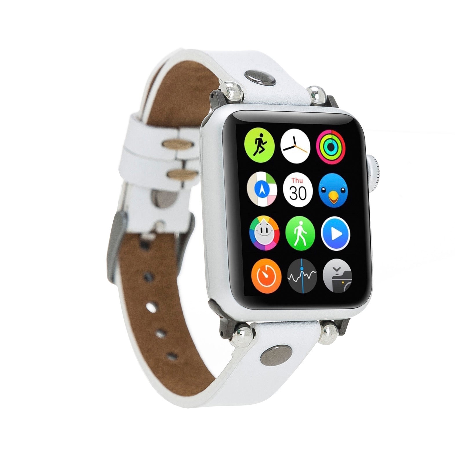 Ferro Strap - Full Grain Leather Band for Apple Watch - WHITE - saracleather