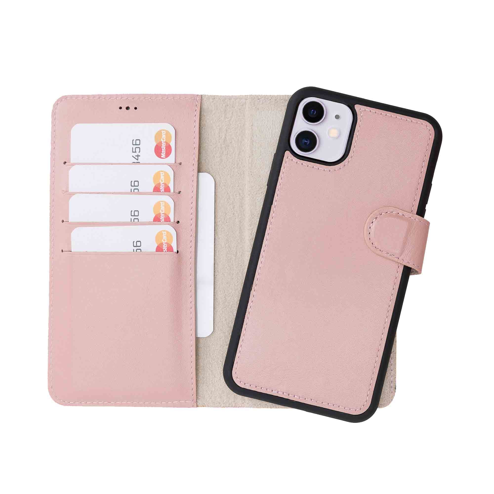 Magic Magnetic Detachable Leather Wallet Case for iPhone 11 (6.1") - PINK - saracleather