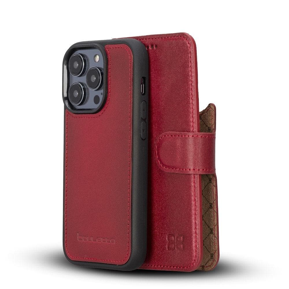 Magic iPhone 14 Series Detachable Colorful Genuine Leather Wallet Case