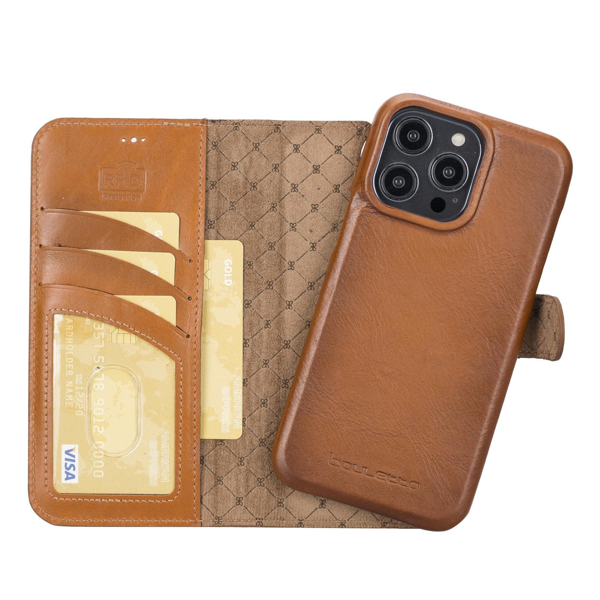 F360 Magic Wallet iPhone 14 Series Genuine Leather Detachable Wallet Case