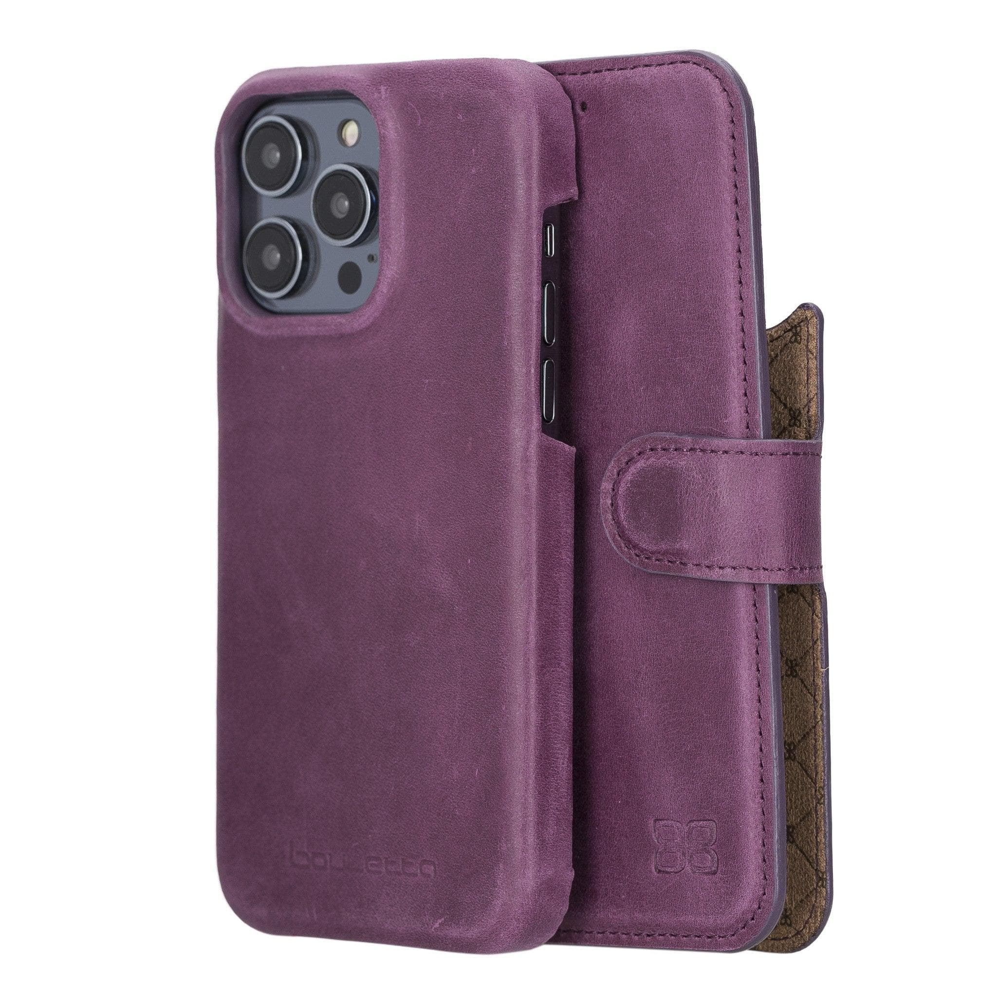 F360 Magic Wallet iPhone 14 Series Genuine Leather Detachable Wallet Case