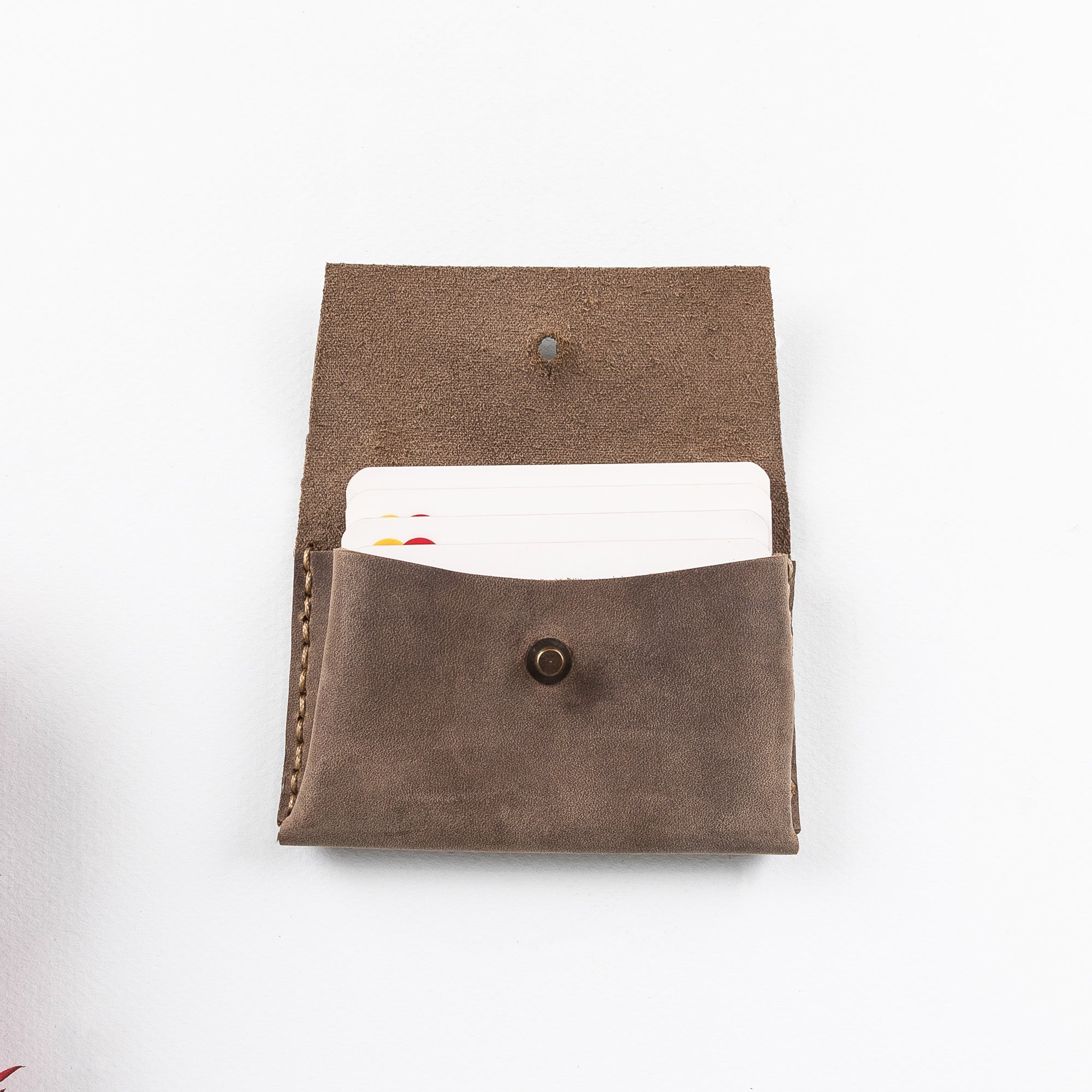 Dione Leather Business Card Holder - BROWN - saracleather