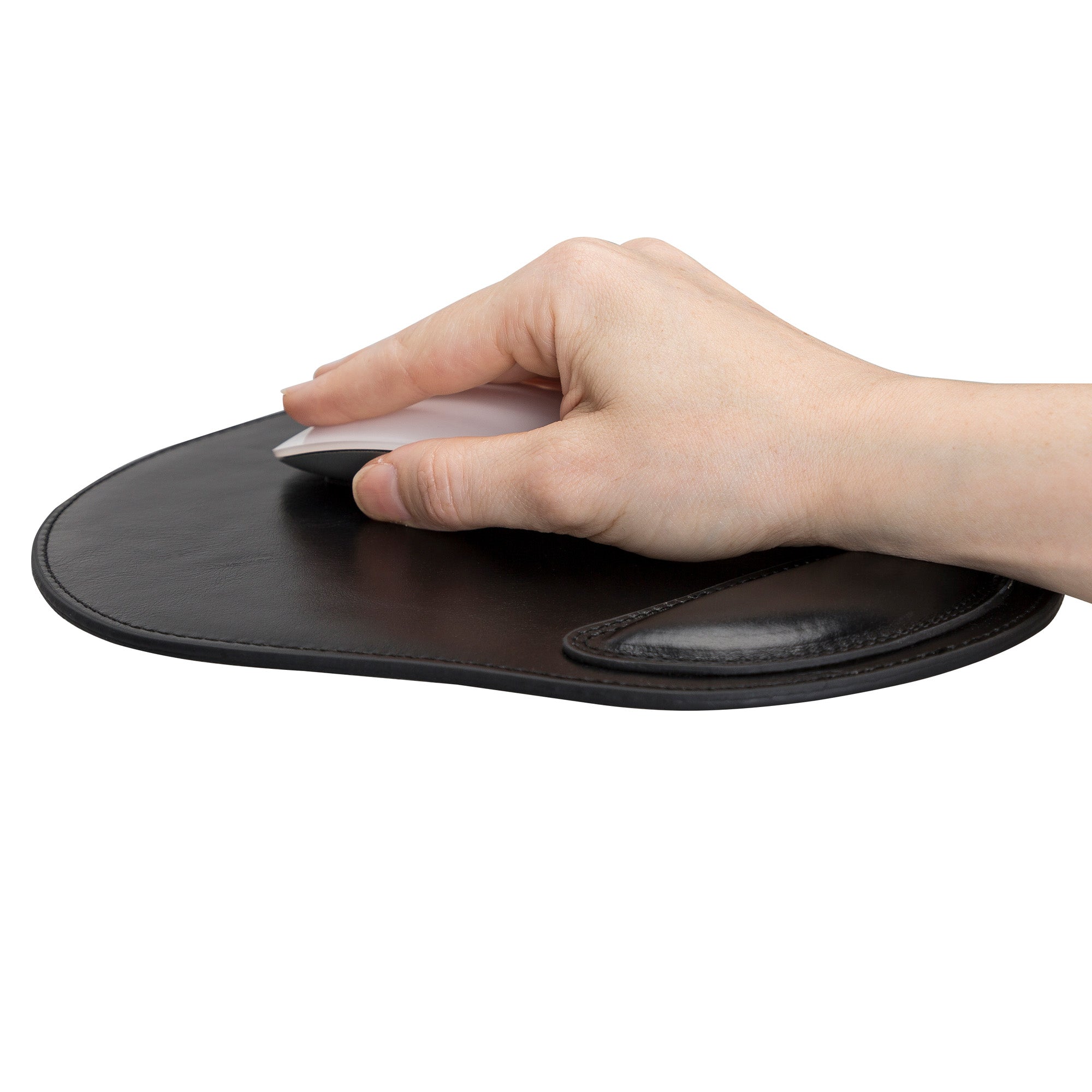 Cushioned Leather Mouse Pad - BLACK - saracleather