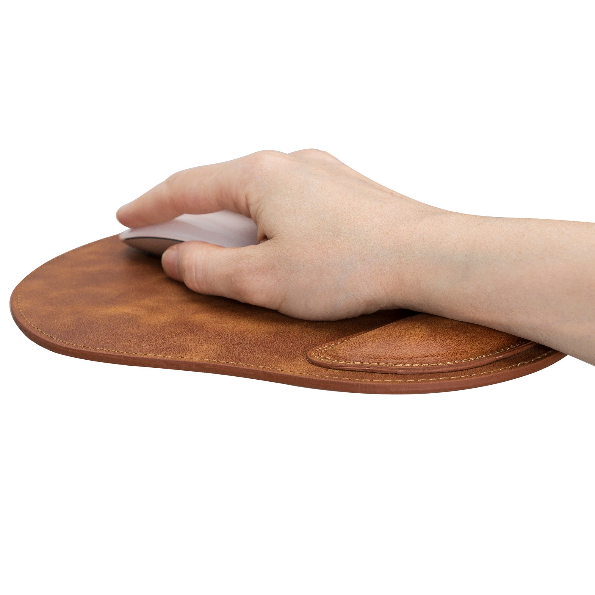 Cushioned Leather Mouse Pad - TAN - saracleather