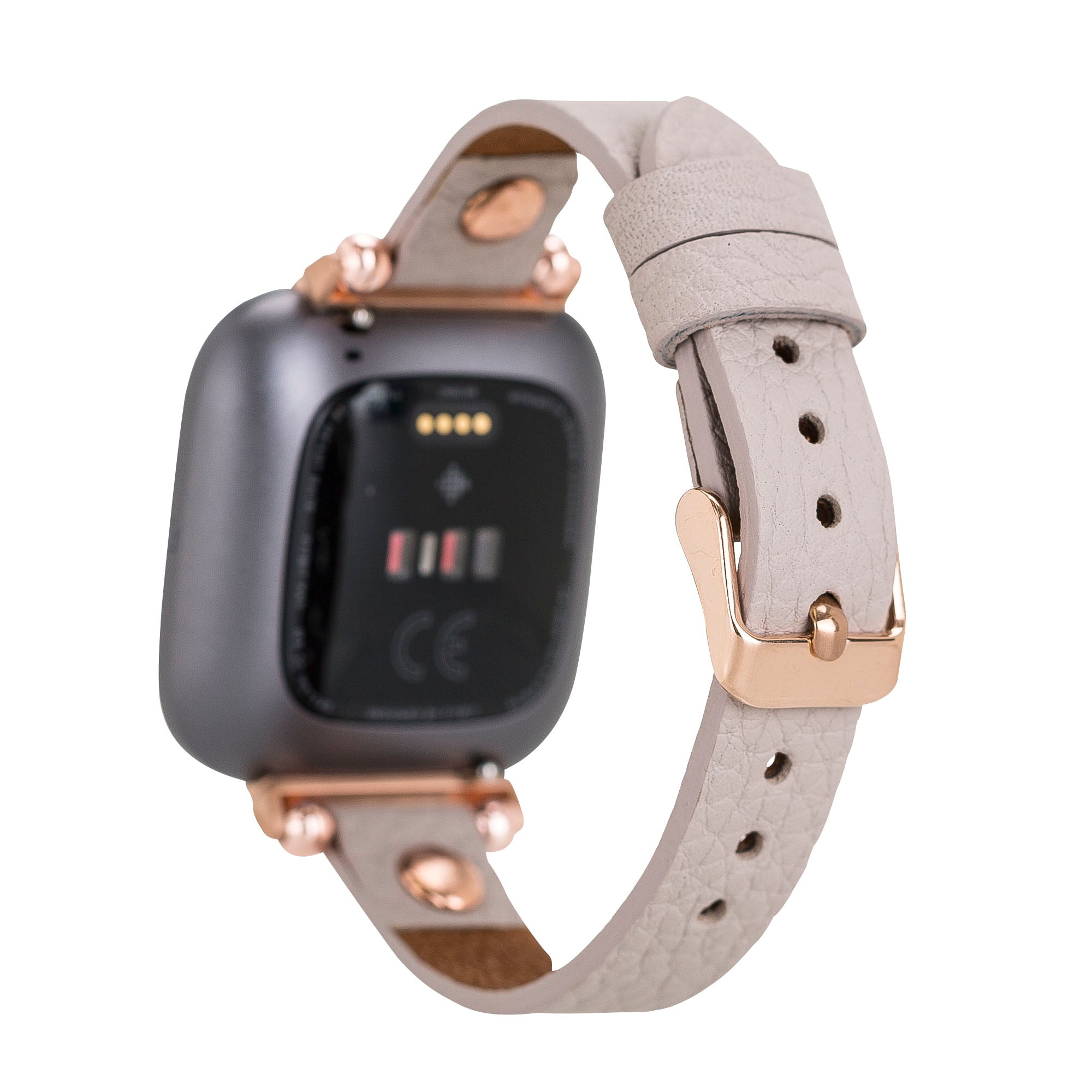 Ferro Strap - Full Grain Leather Band for Fitbit Versa 3 / Fitbit Sense / Fitbit Versa 2 / Fitbit Versa 1 / Fitbit Versa Lite - GRAY - saracleather