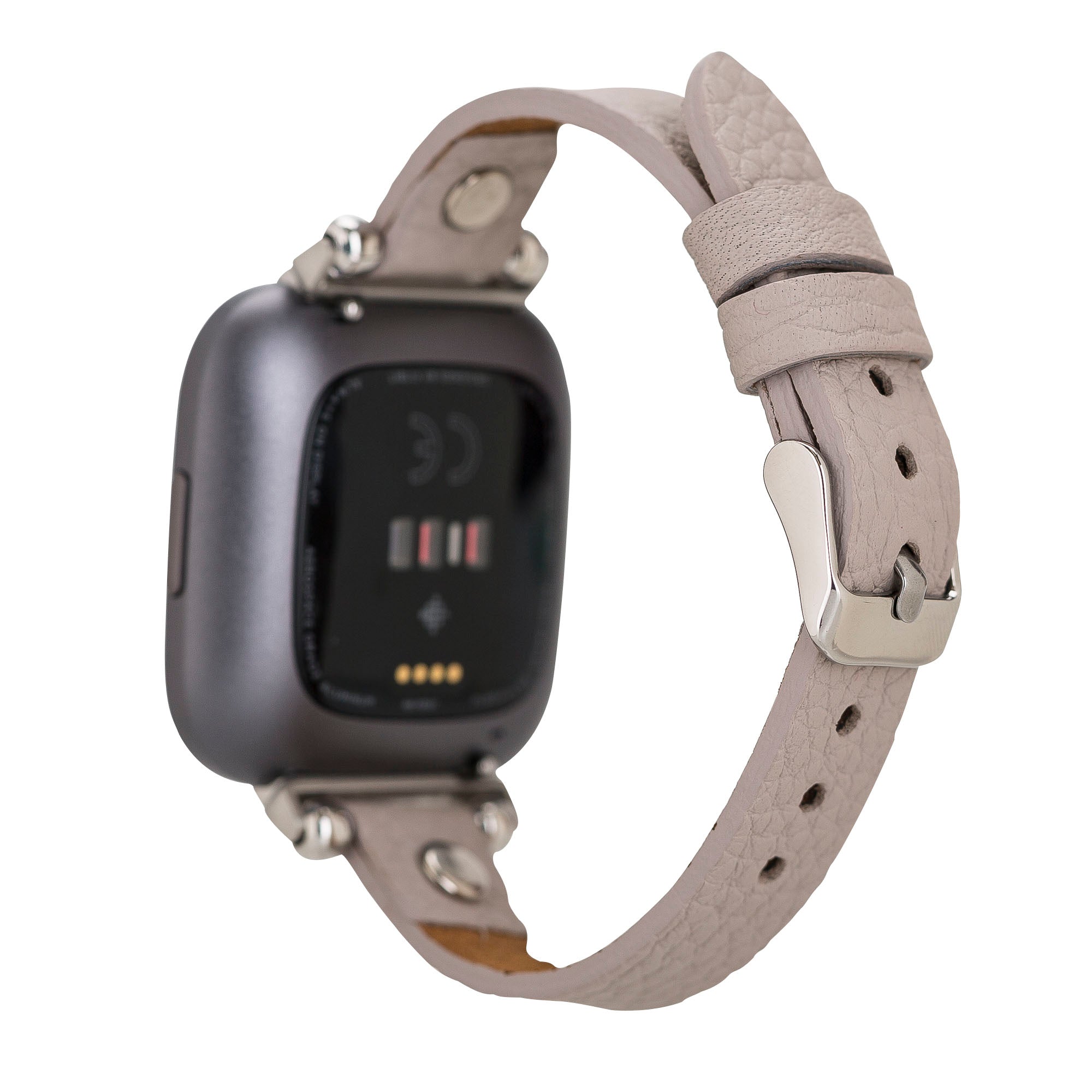 Ferro Strap - Full Grain Leather Band for Fitbit Versa 3 / Fitbit Sense / Fitbit Versa 2 / Fitbit Versa 1 / Fitbit Versa Lite - GRAY - saracleather