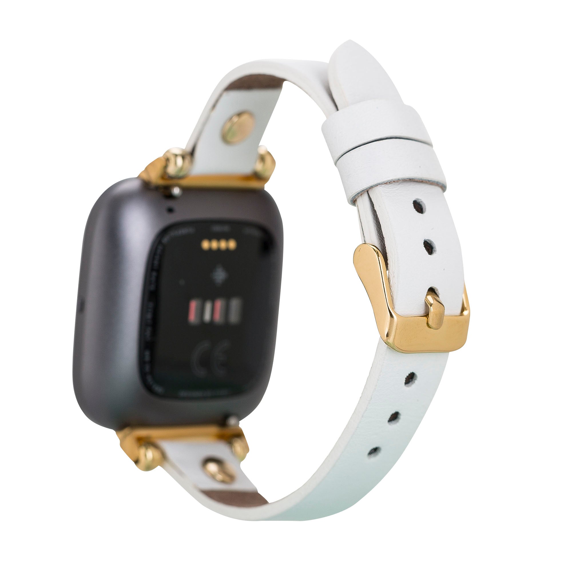 Ferro Strap - Full Grain Leather Band for Fitbit Versa 3 / Fitbit Sense / Fitbit Versa 2 / Fitbit Versa 1 / Fitbit Versa Lite - WHITE - saracleather