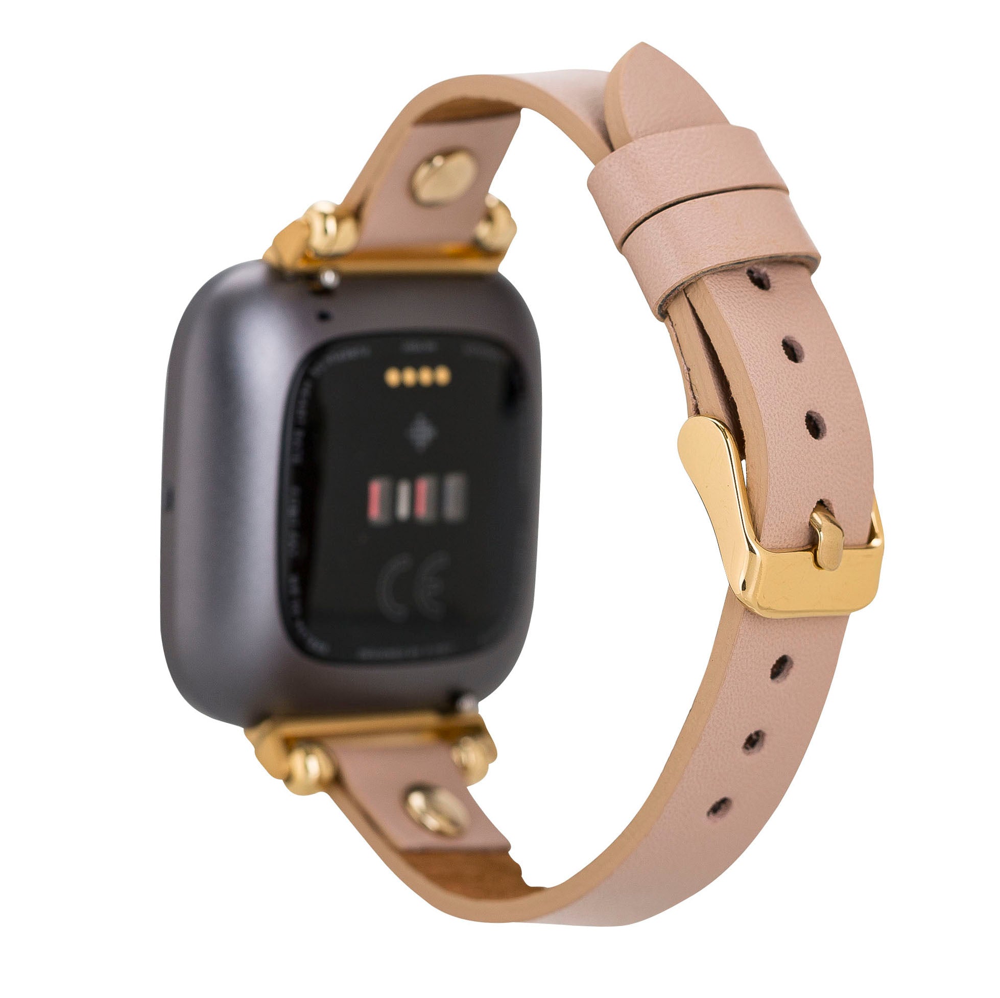 Ferro Strap - Full Grain Leather Band for Fitbit Versa 3 / Fitbit Sense / Fitbit Versa 2 / Fitbit Versa 1 / Fitbit Versa Lite - PINK - saracleather