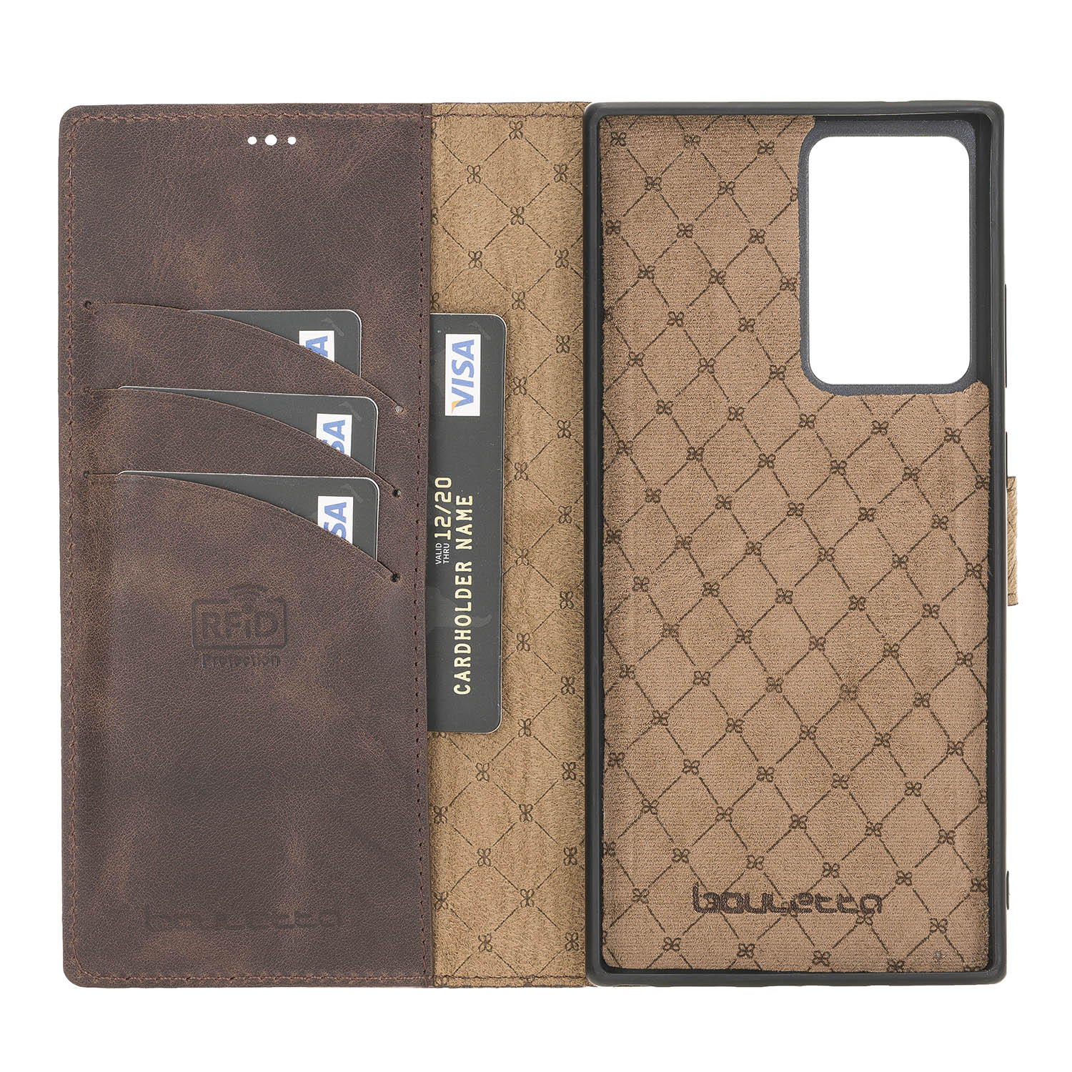 Magic Magnetic Detachable Leather Wallet Case with RFID for Samsung Galaxy Note 20 Ultra 5G (6.9") - BROWN - saracleather