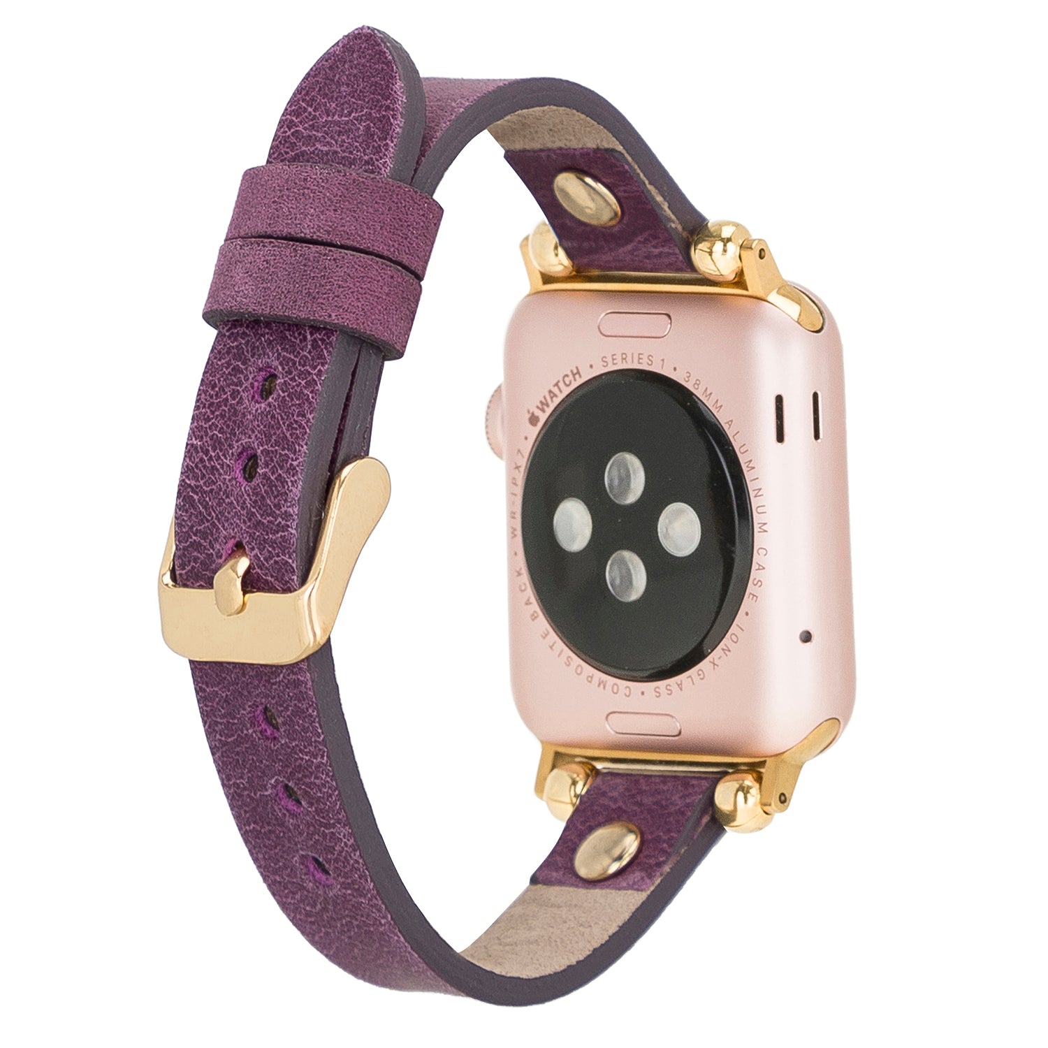 Ferro Strap - Full Grain Leather Band for Apple Watch - PURPLE