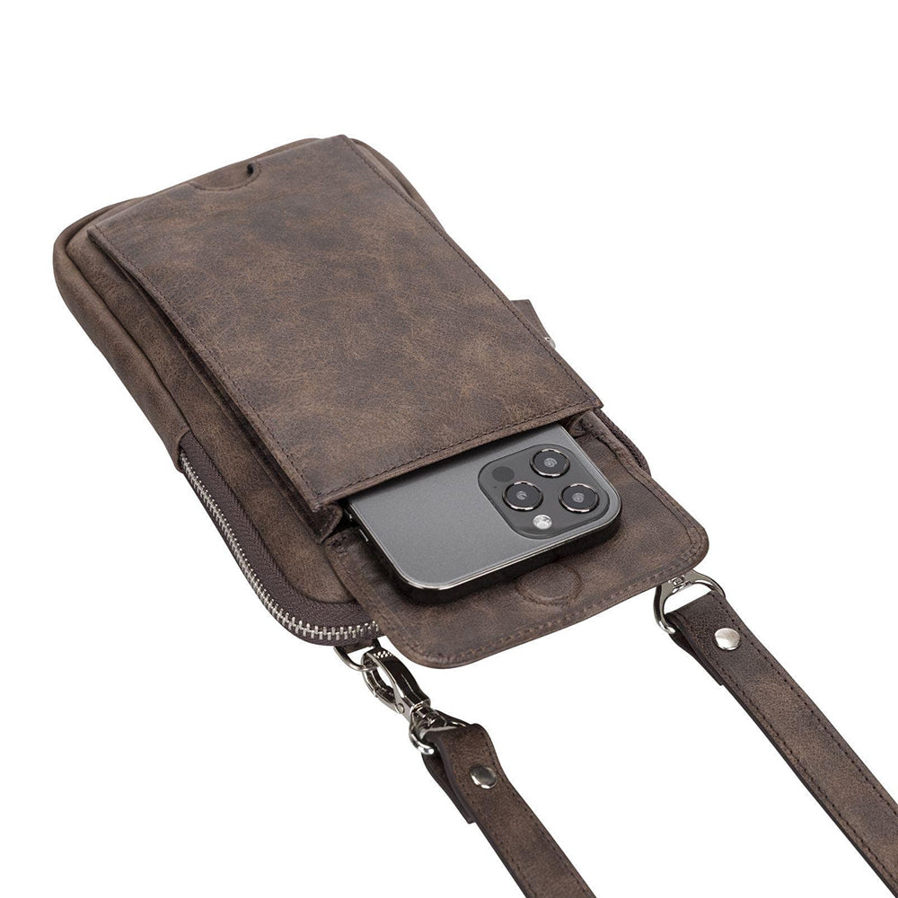 Nino Leather Crossbody Bag - BROWN - saracleather