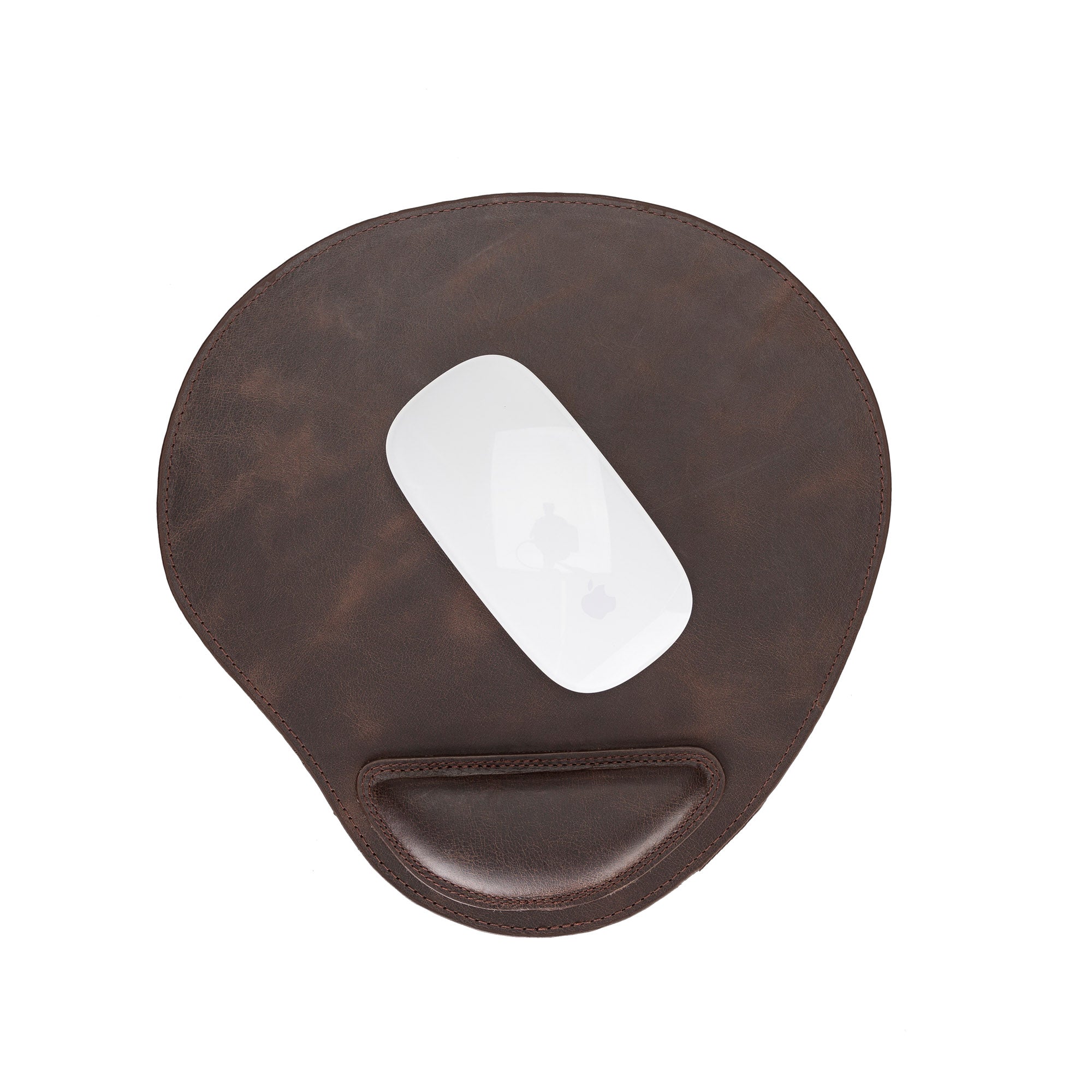 Cushioned Leather Mouse Pad - BROWN - saracleather