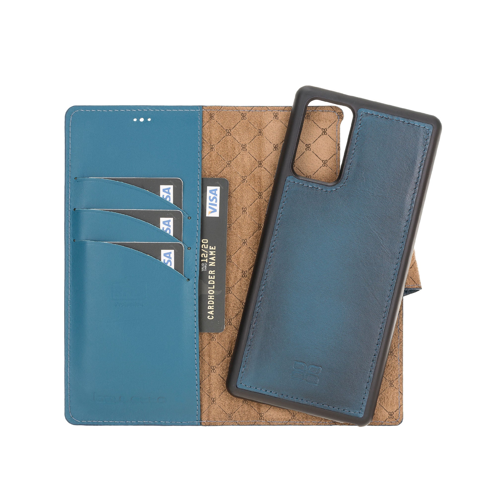 Magic Magnetic Detachable Leather Wallet Case with RFID for Samsung Galaxy Note 20 / Note 20 5G (6.7") - BLUE - saracleather