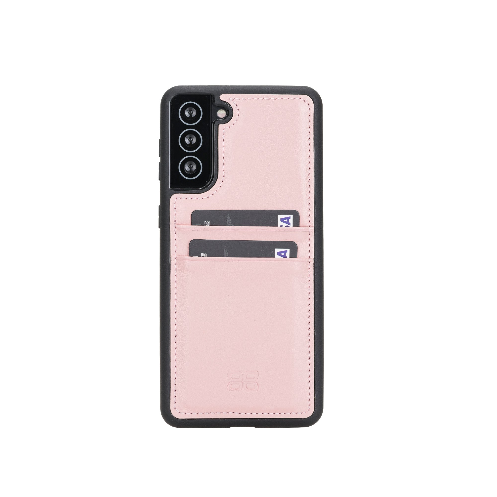 Flex Cover Leather Back Case with Card Holder for Samsung Galaxy S21 5G (6.2") - PINK - saracleather