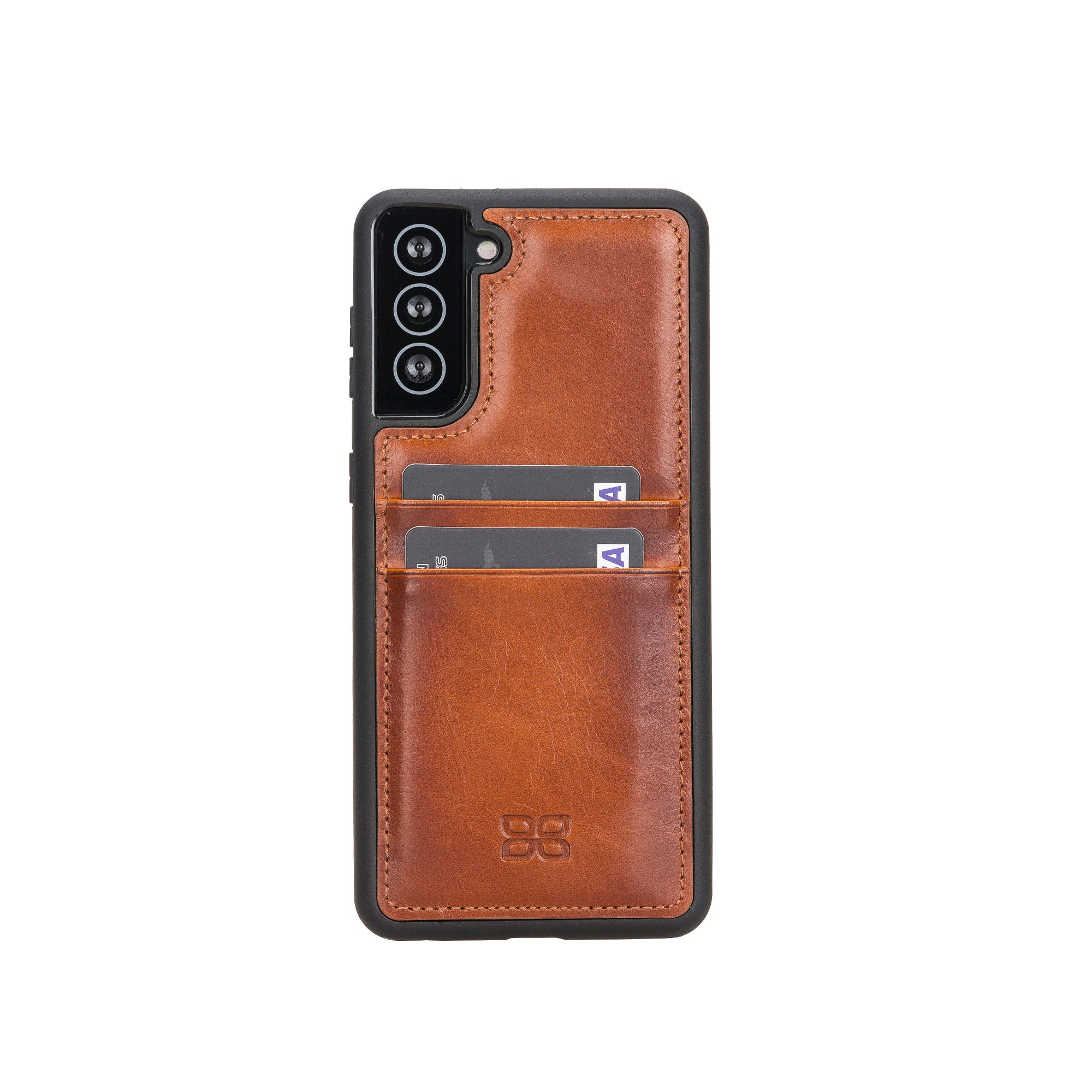 Flex Cover Leather Back Case with Card Holder for Samsung Galaxy S21 Plus 5G (6.7") - EFFECT BROWN - saracleather